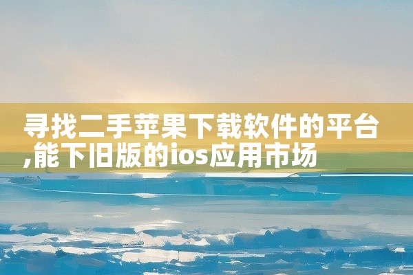 寻找二手苹果下载软件的平台