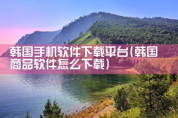 韩国手机软件下载平台