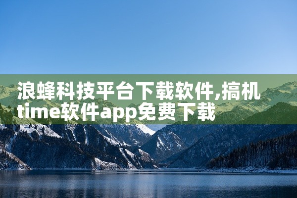 浪蜂科技平台下载软件